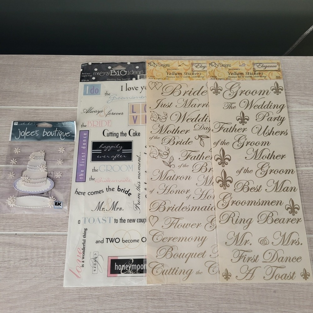Lot Of Bride Groom Wedding Marriage Stickers Scrapbooking Arts Crafts